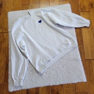 Ader Error Adererror Oversized Sweatshirt Unisex S/M A1 "Oatmeal" Blue Heart